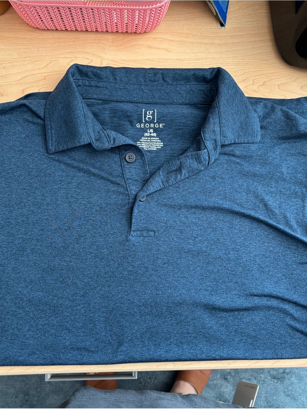George Men's Heathered Navy Blue Polo